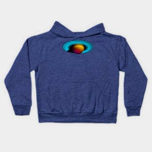 Saturn in Orange and Blue Kids Hoodie